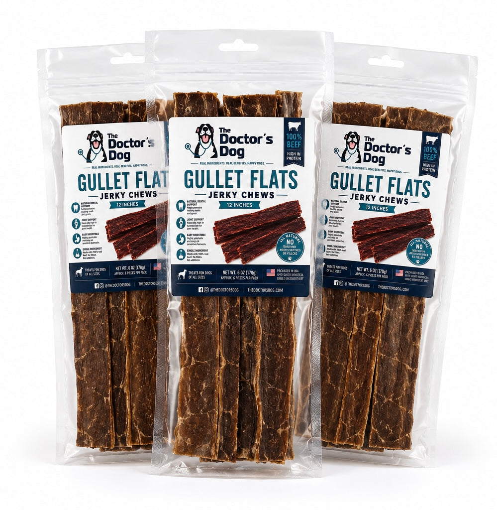 The Doctor’s Dog™ Gullet Flats Jerky Chews | 100% Beef Dog Treats