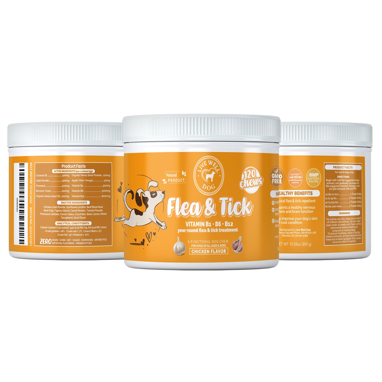 Live Well Dog Flea & Tick Chew Natural Defense