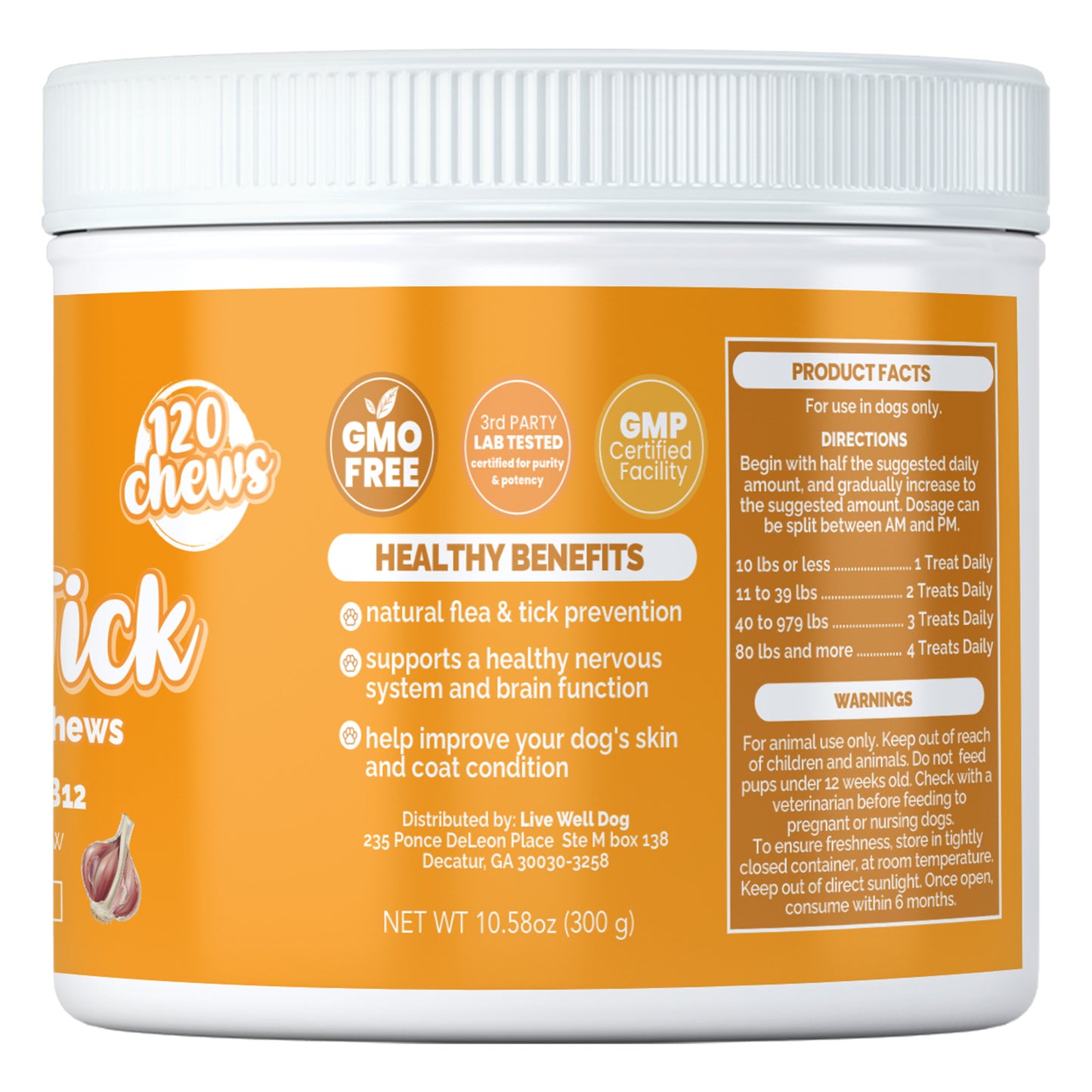 Live Well Dog Flea & Tick Chew Natural Defense