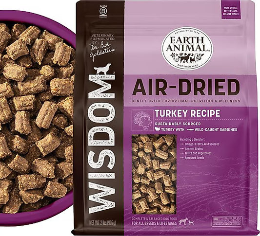 Earth Animal Wisdom Air-Dried Turkey Recipe Premium Natural Dog Food,