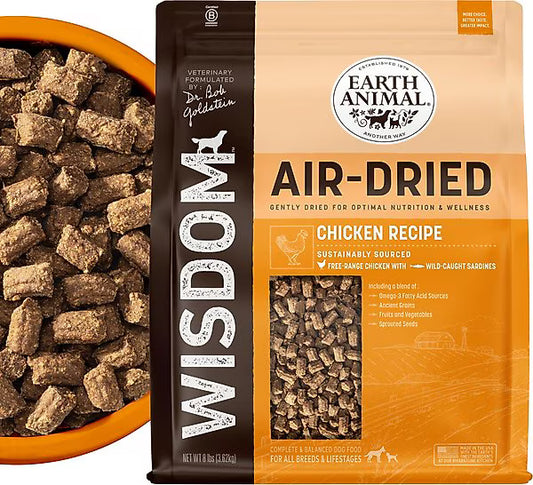 Earth Animal Wisdom Air-Dried Chicken & Sardine Recipe Premium Natural Dog Food, 128-oz bag