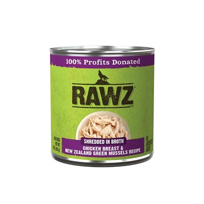 Rawz Shredded Dog 10oz. Chicken Breast New Zealand Green Mussels (Case of 12)