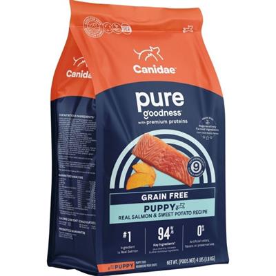 CANIDAE PURE Goodness Grain-Free LID Dry Puppy Food Real Salmon & Sweet Potato 4lb