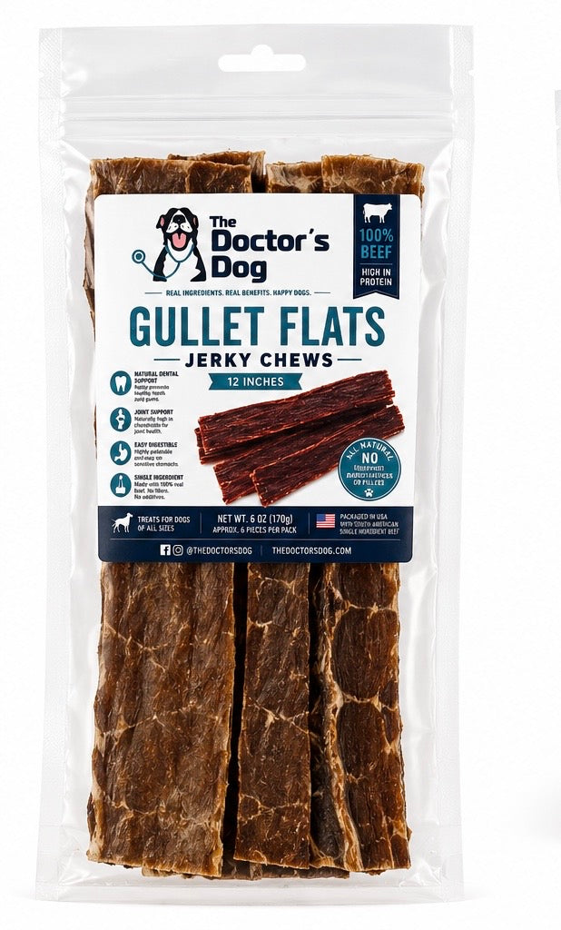 The Doctor’s Dog™ Gullet Flats Jerky Chews | 100% Beef Dog Treats