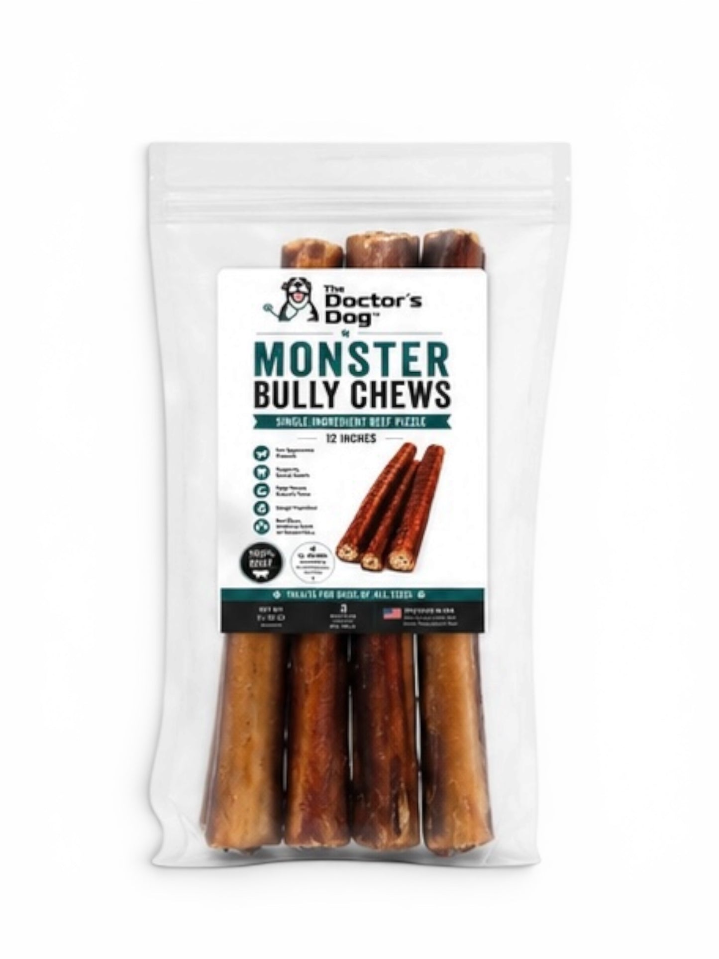The Doctor’s Dog™ Monster Bully Chews | Single-Ingredient Beef Pizzle Dog Treats