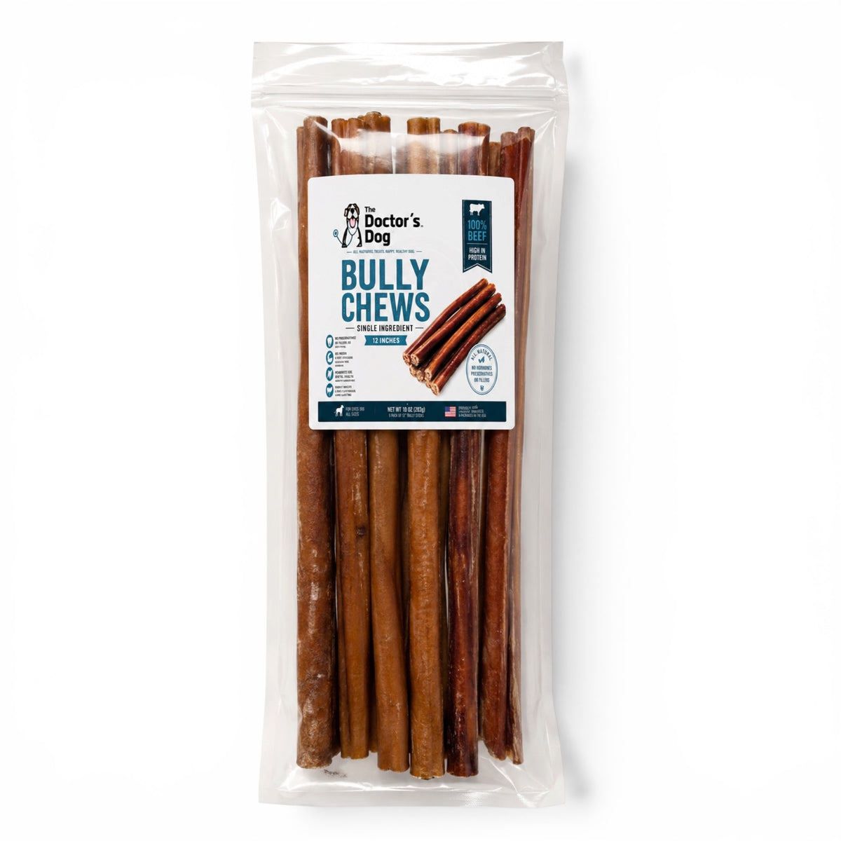 The Doctor’s Dog™  12 In. Bully Sticks  ( 6 Per Pack ) Single Ingredient