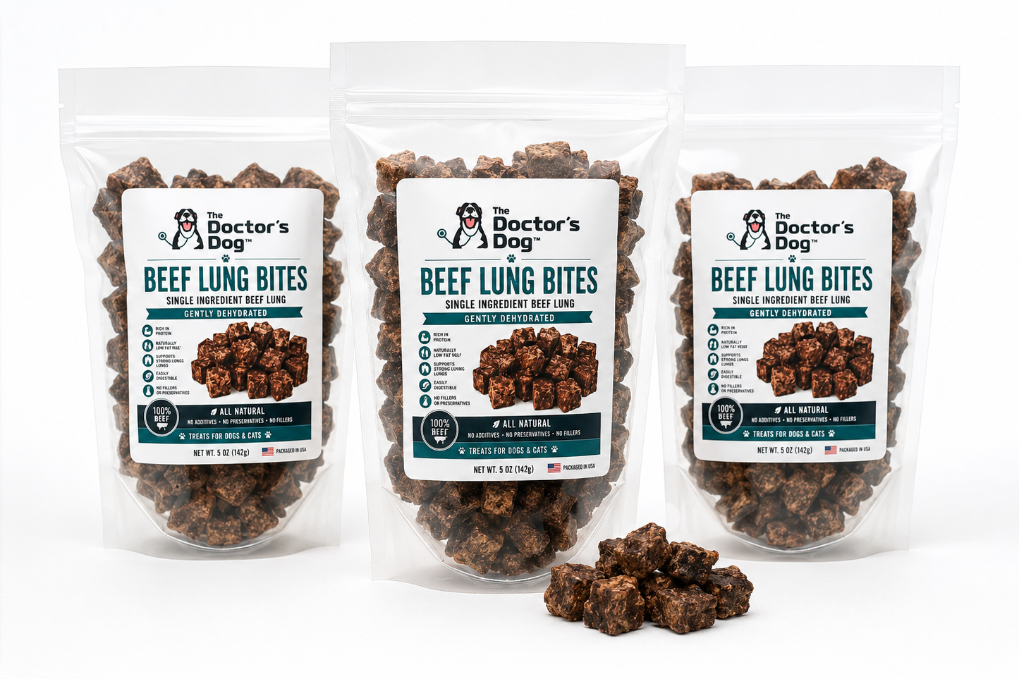 The Doctor's Dog™ Beef Lung Treats for Dogs | Single Ingredient | Freeze-Dried | 5 oz