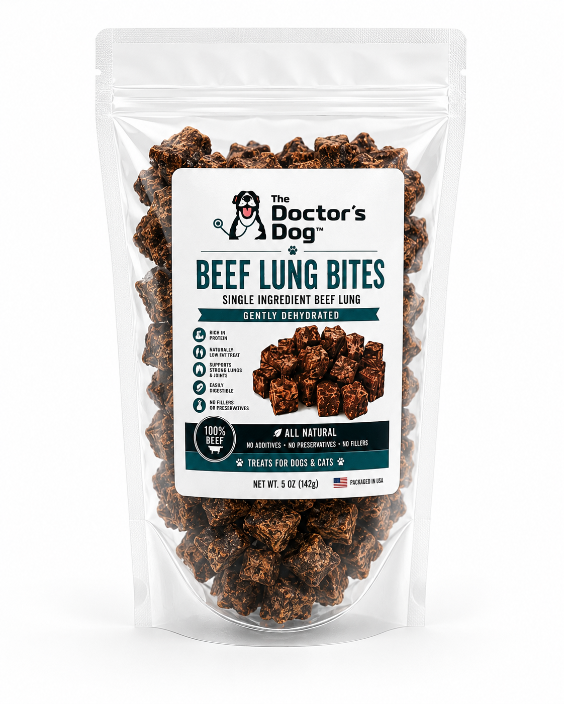 The Doctor's Dog™ Beef Lung Treats for Dogs | Single Ingredient | Freeze-Dried | 5 oz
