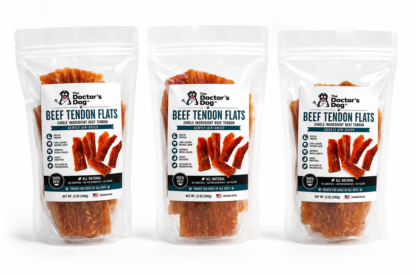 The Doctor’s Dog Beef Tendon Flats (6 per pack)