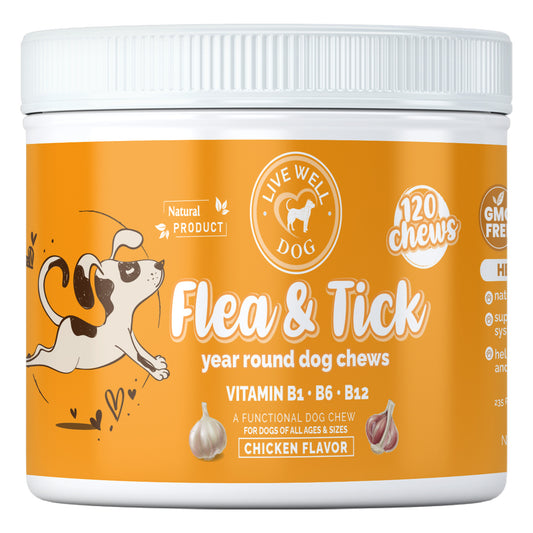 Live Well Dog Flea & Tick Chew Natural Defense
