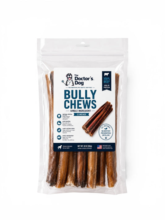 The Doctor’s Dog™  Bully Chew Sticks – Low Odor Chews – 12” – 10 oz
